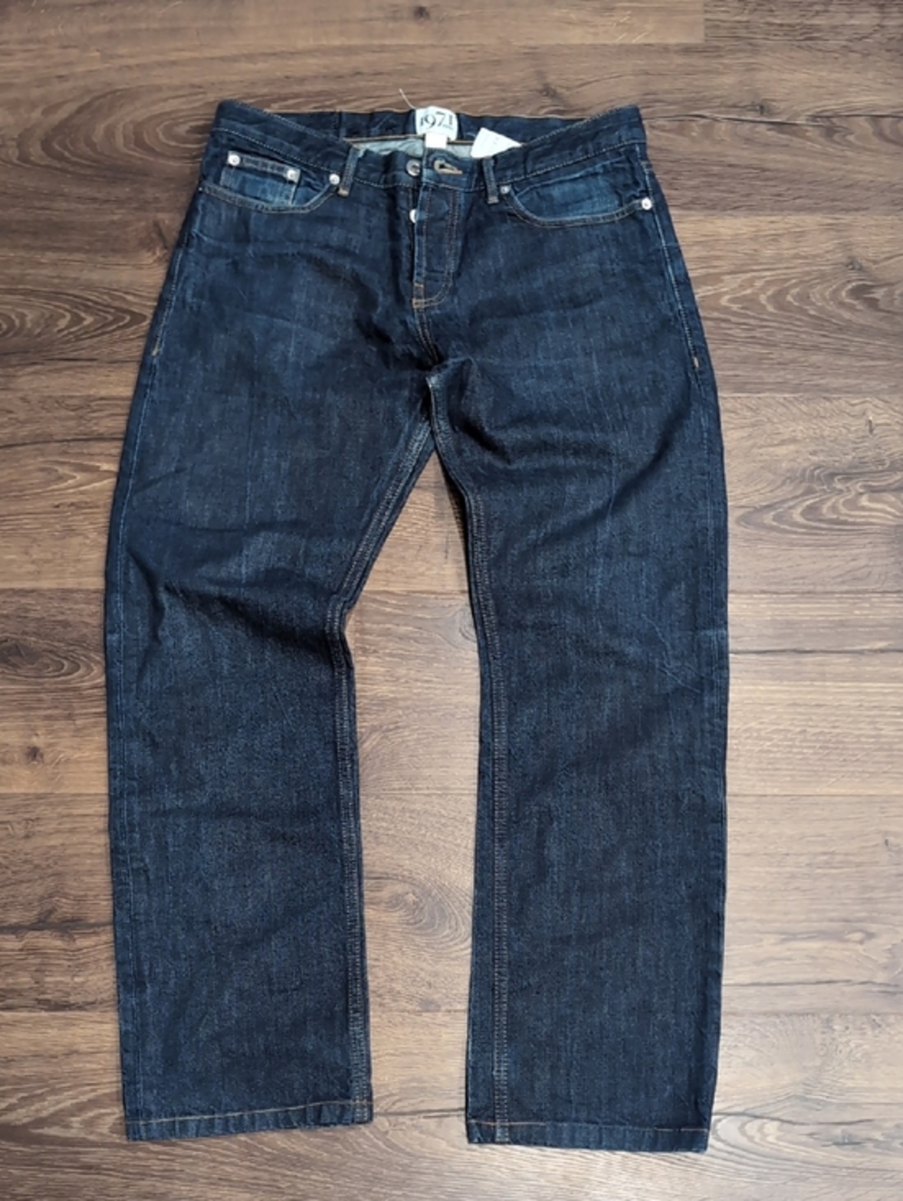 REISS “Noah” 1971 Dark Indigo Premium Jeans 32 – Slim Straight Button Fly